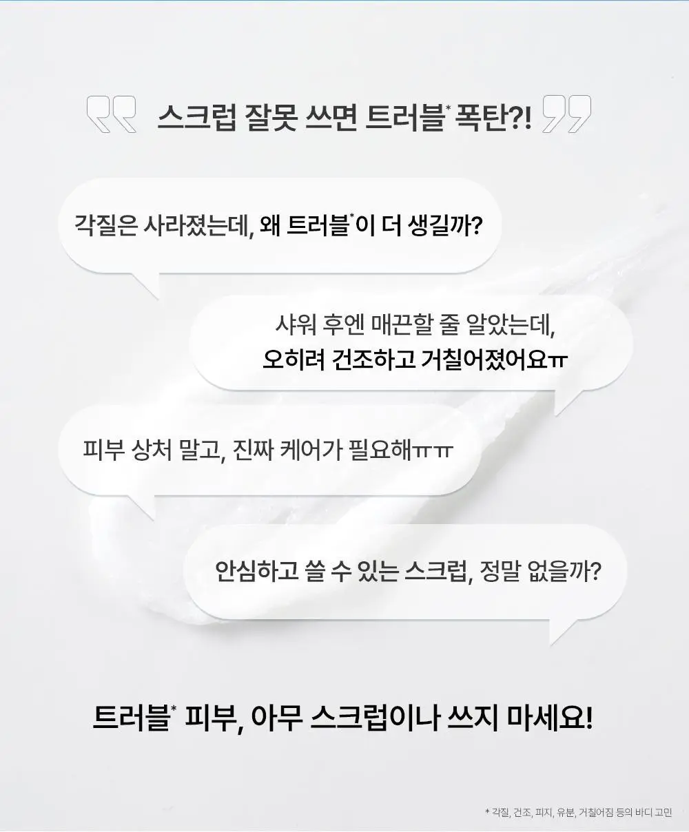 [트러블피부 전용] 낫포유 클리어 트러블 진정 쿨링 데일리 팩스크럽 220g 기획세트 (바디워시 30ml 증정) 상세페이지 3